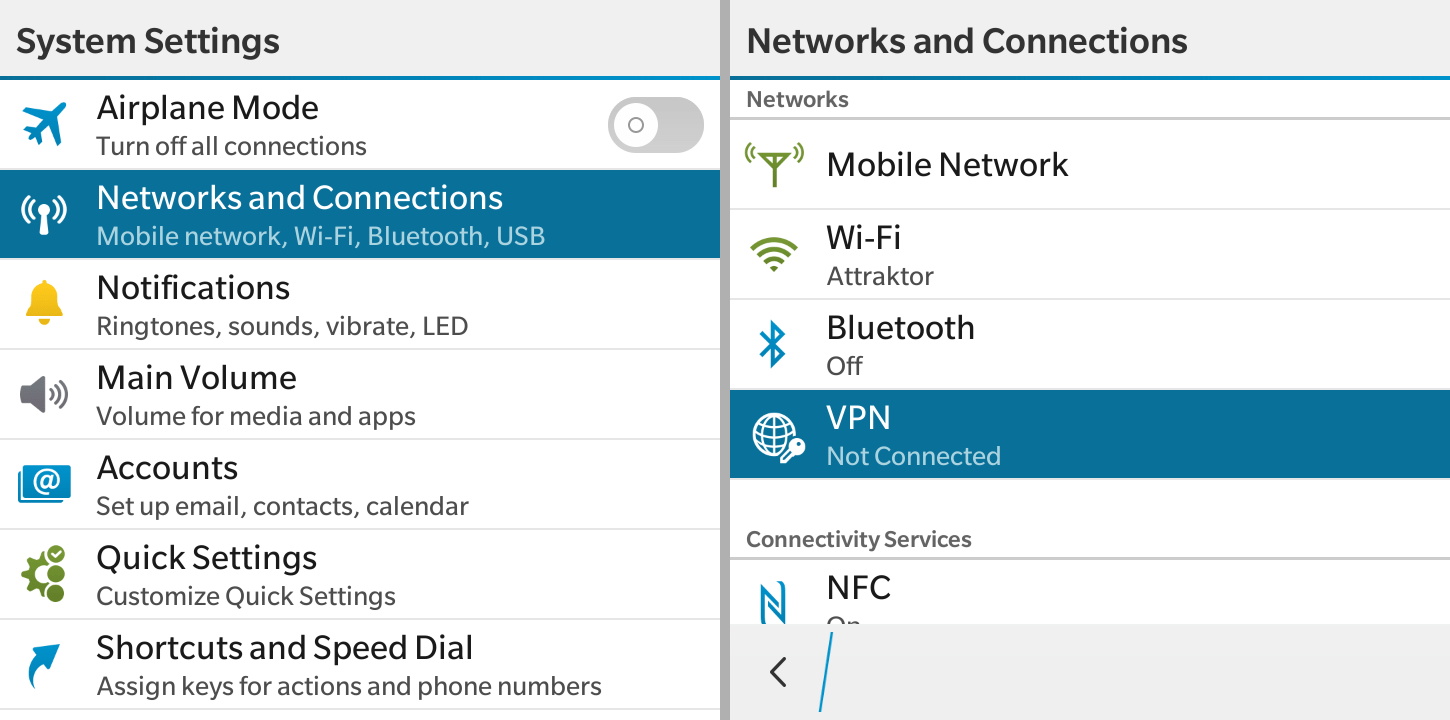 Настройка vpn blackberry playbook