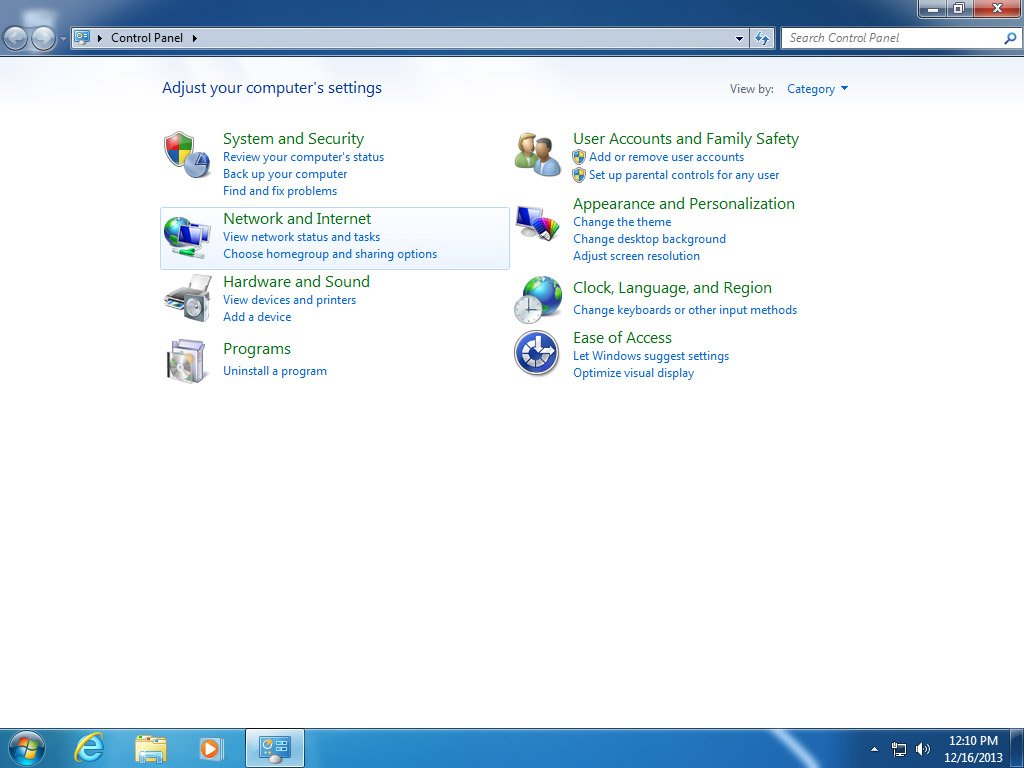 HTTP proxy configuration on Windows 7
